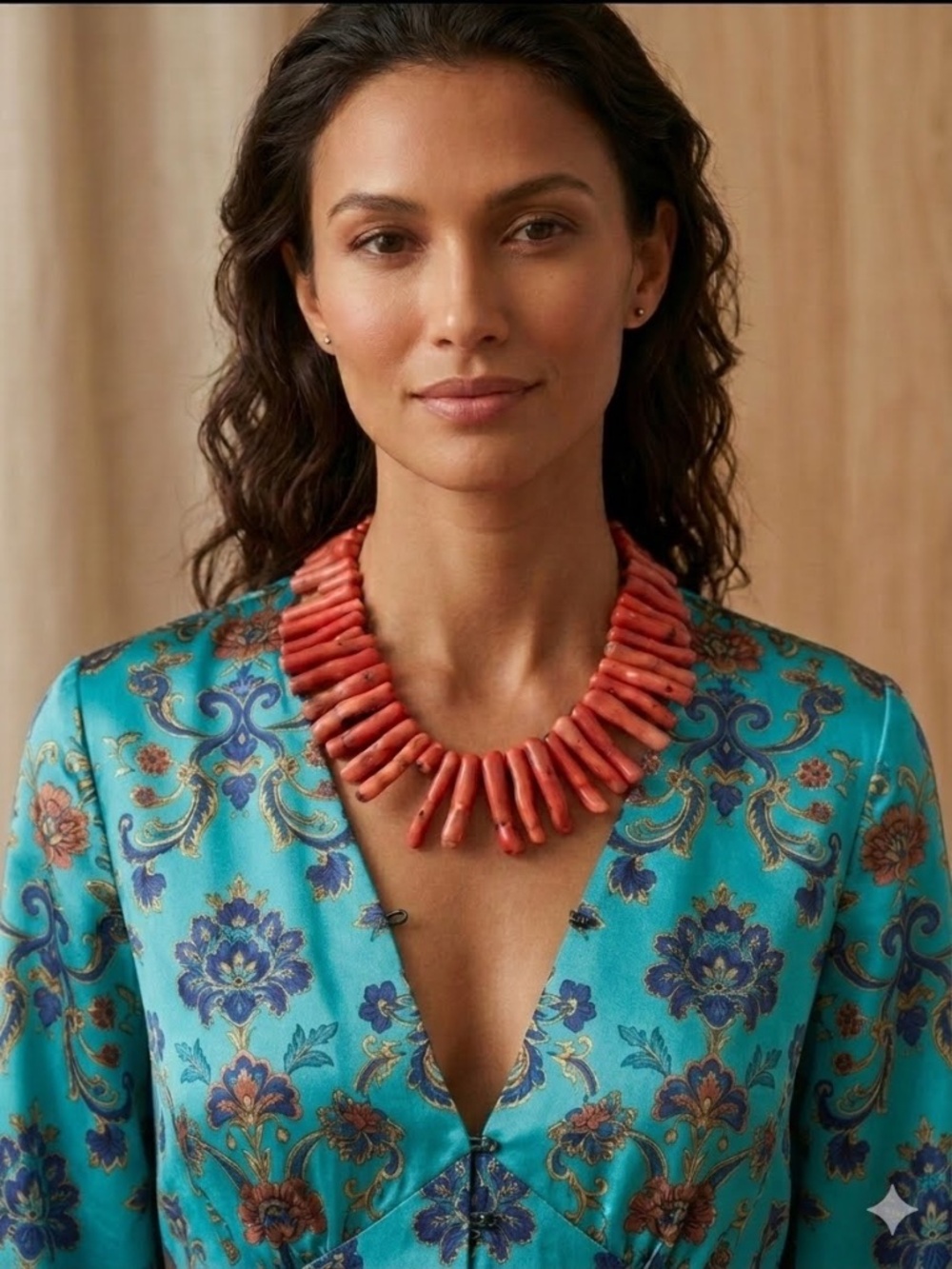 Chunky Vibrant Red Statement Branch Coral Collar Necklace